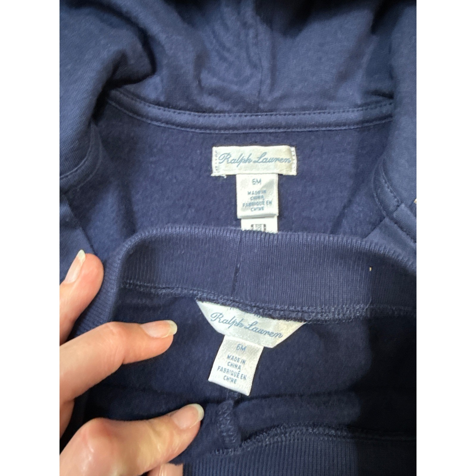 Ralph Lauren Polo Bear Cheerleader Baby Girl Fleece Hoodie/Pant Set 6 Months AOP