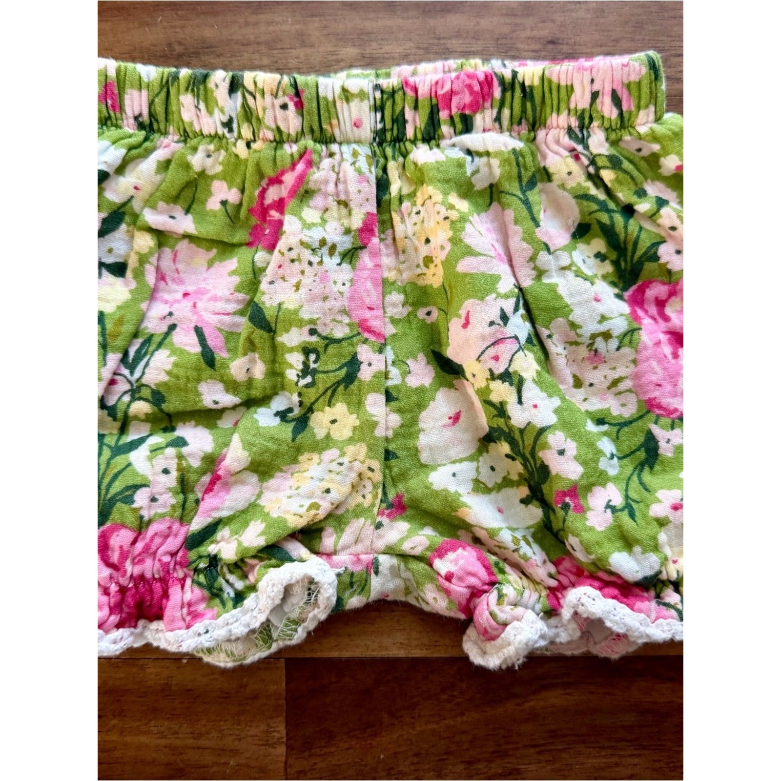SweetHoney Girls Green Thumb Floral Beach Set 4T Ruffle Tank Bloomers Lace