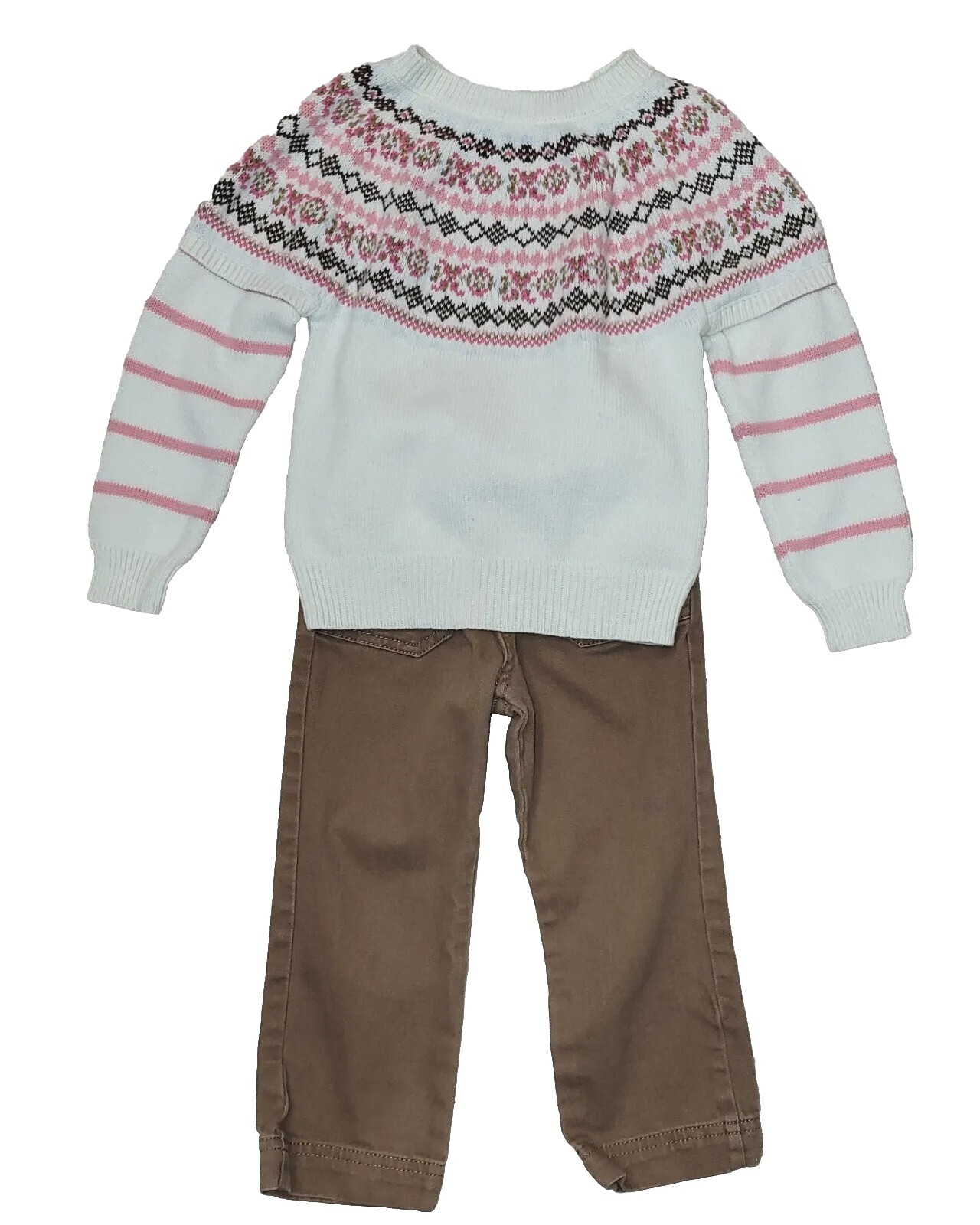 3T Girl’s Oshkosh Brown Slip On Jeans & Knit Sweat Outfit