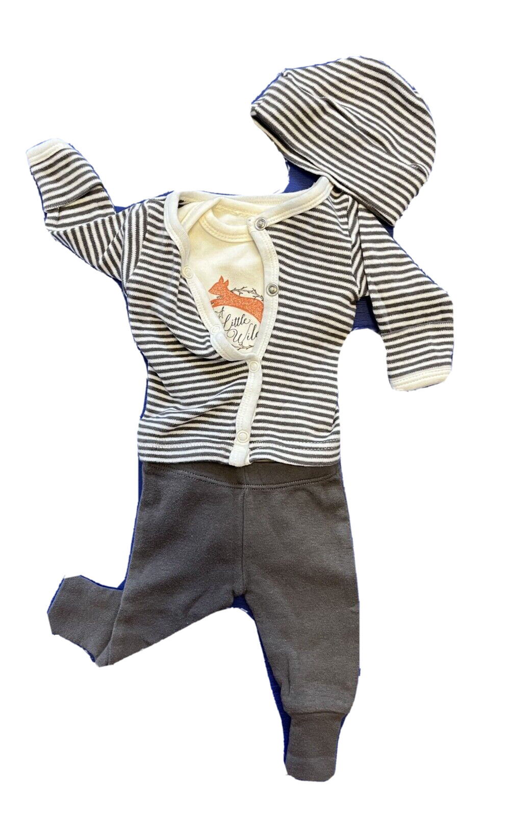 NEW Touched by Nature Unisex Baby Organic Cotton Preemie Layette Set Little Fox