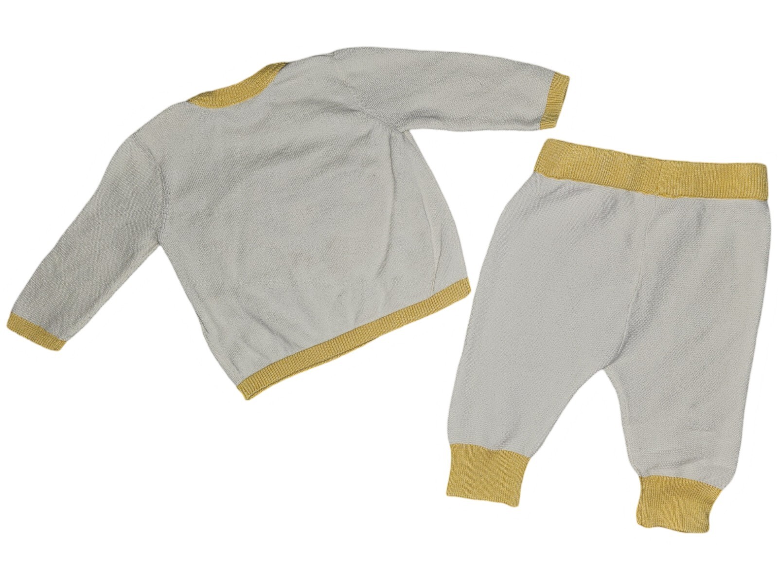 Disney Baby Simba Lion King Knit Sweater Pants Set Ivory Paw Print Sz 3-6M