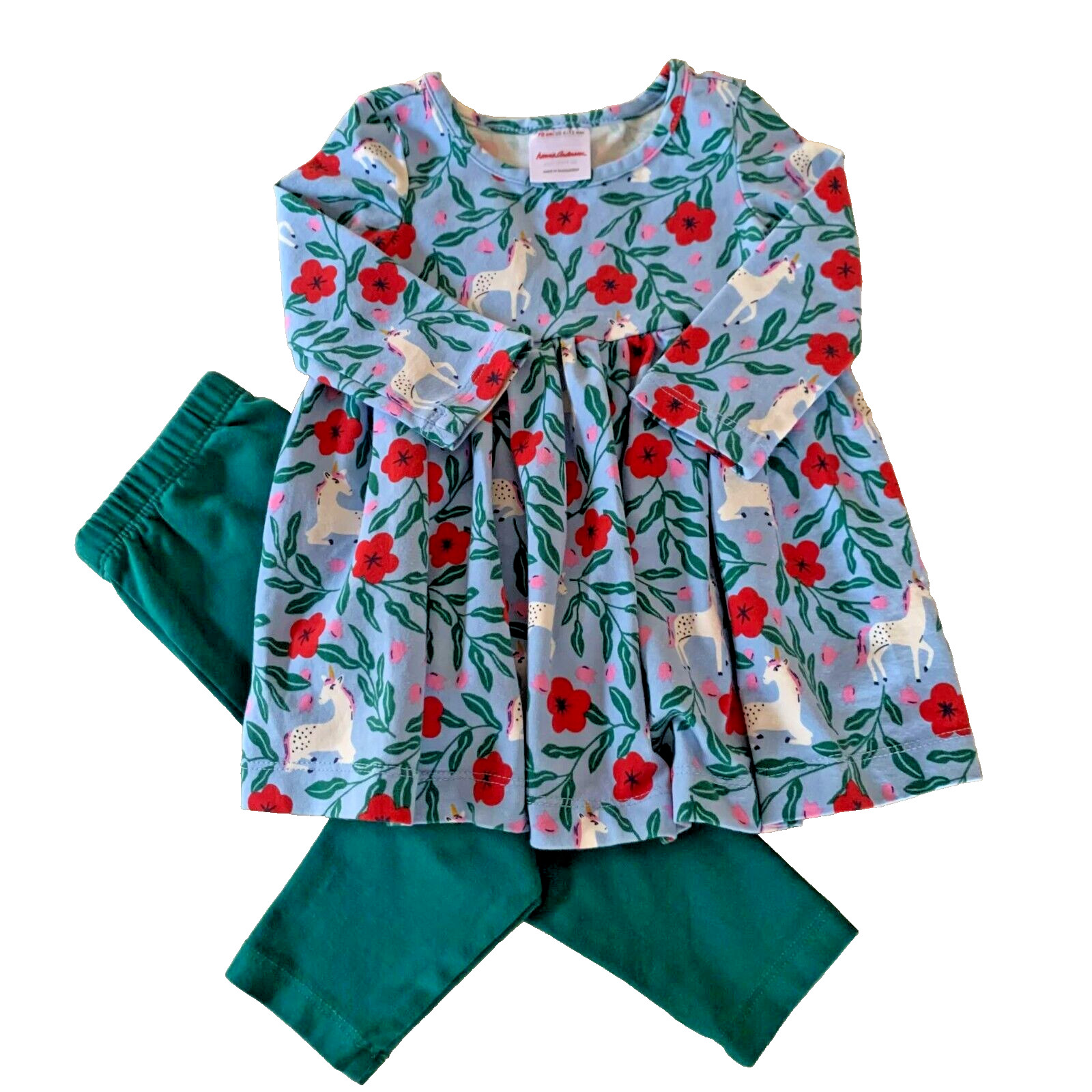 Hanna Andersson Unicorn Skater Dress & Leggings Set. Size 6–12 Months, 70 cm