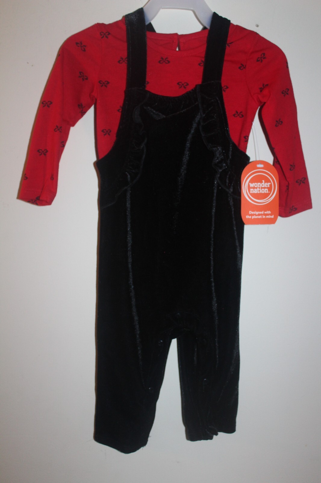 Wonder Nation Baby Girl 2 piece Romper and long sleeve body suit