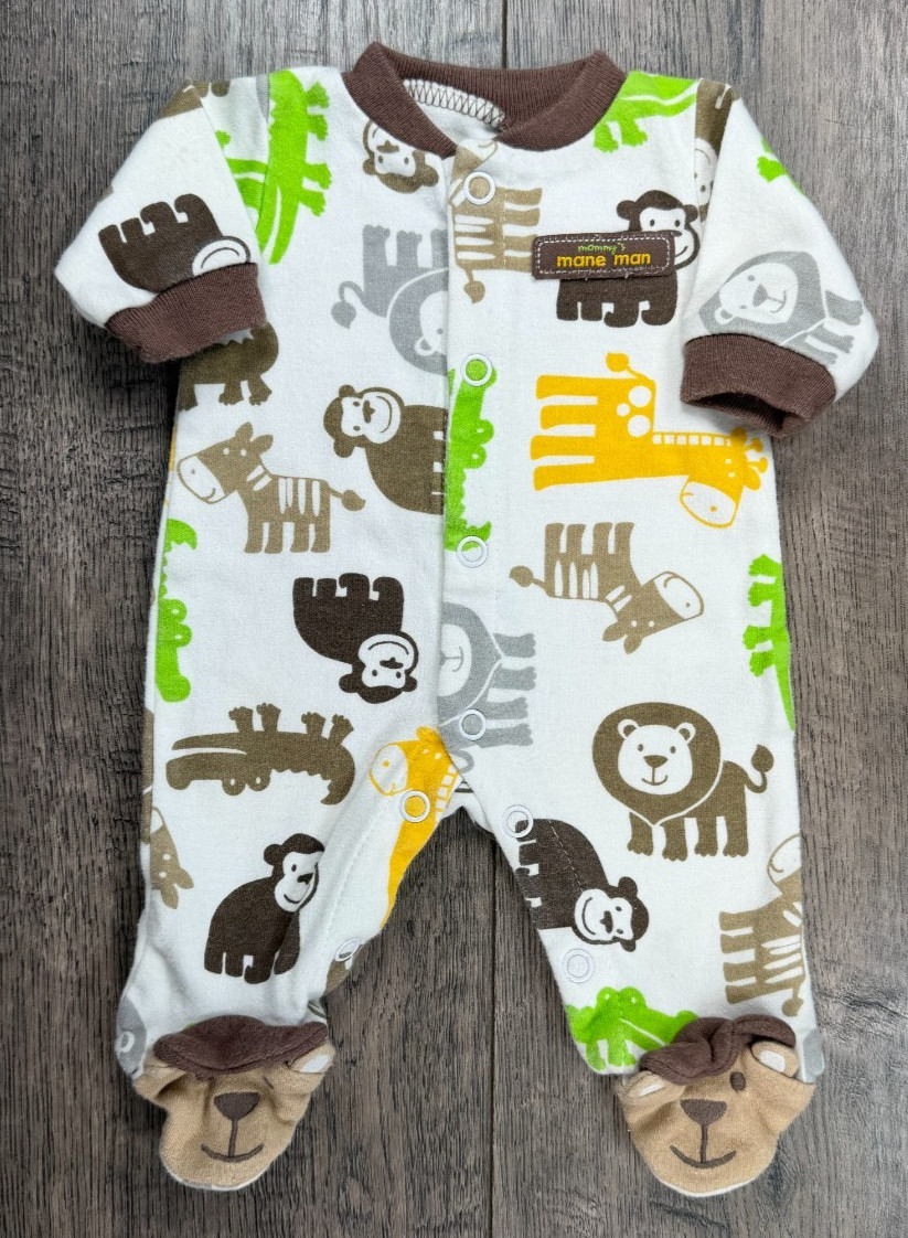 Baby Boy Clothes Child Mine Carter’s Preemie Safari Animals Footed Outfit