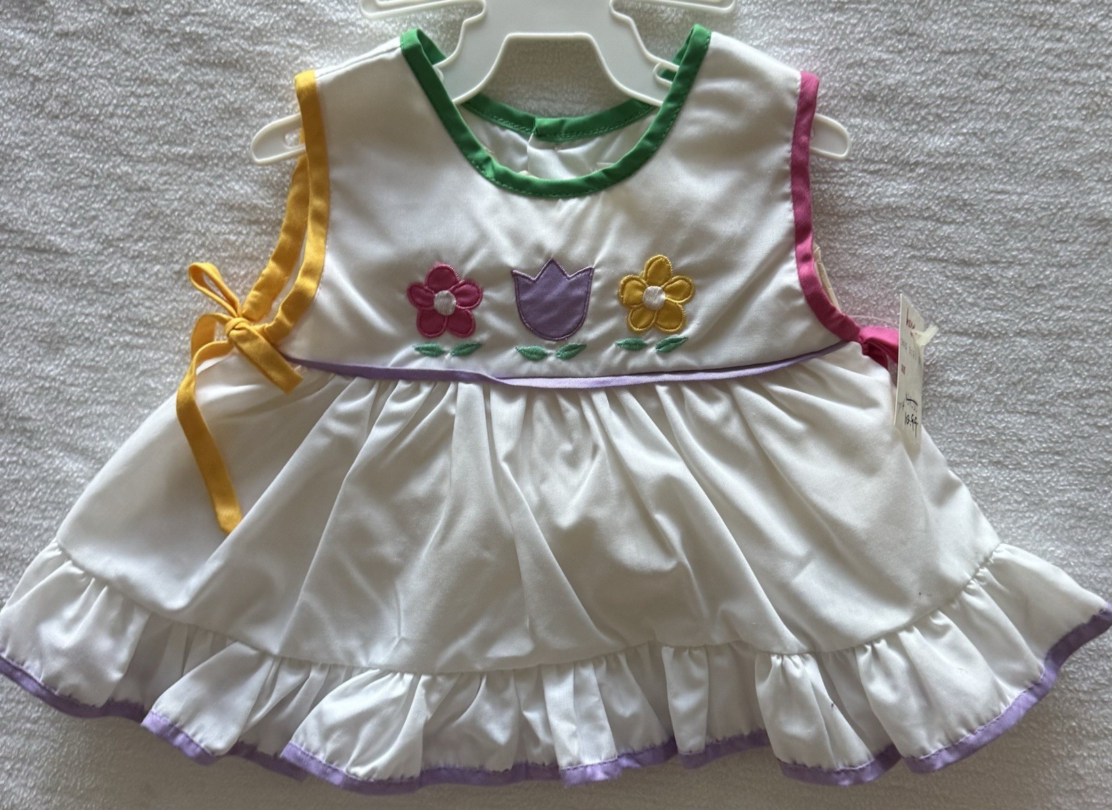 Vintage Baby Togs 2Pc Jon Jon Set 24M Floral Applique Bloomer Dress