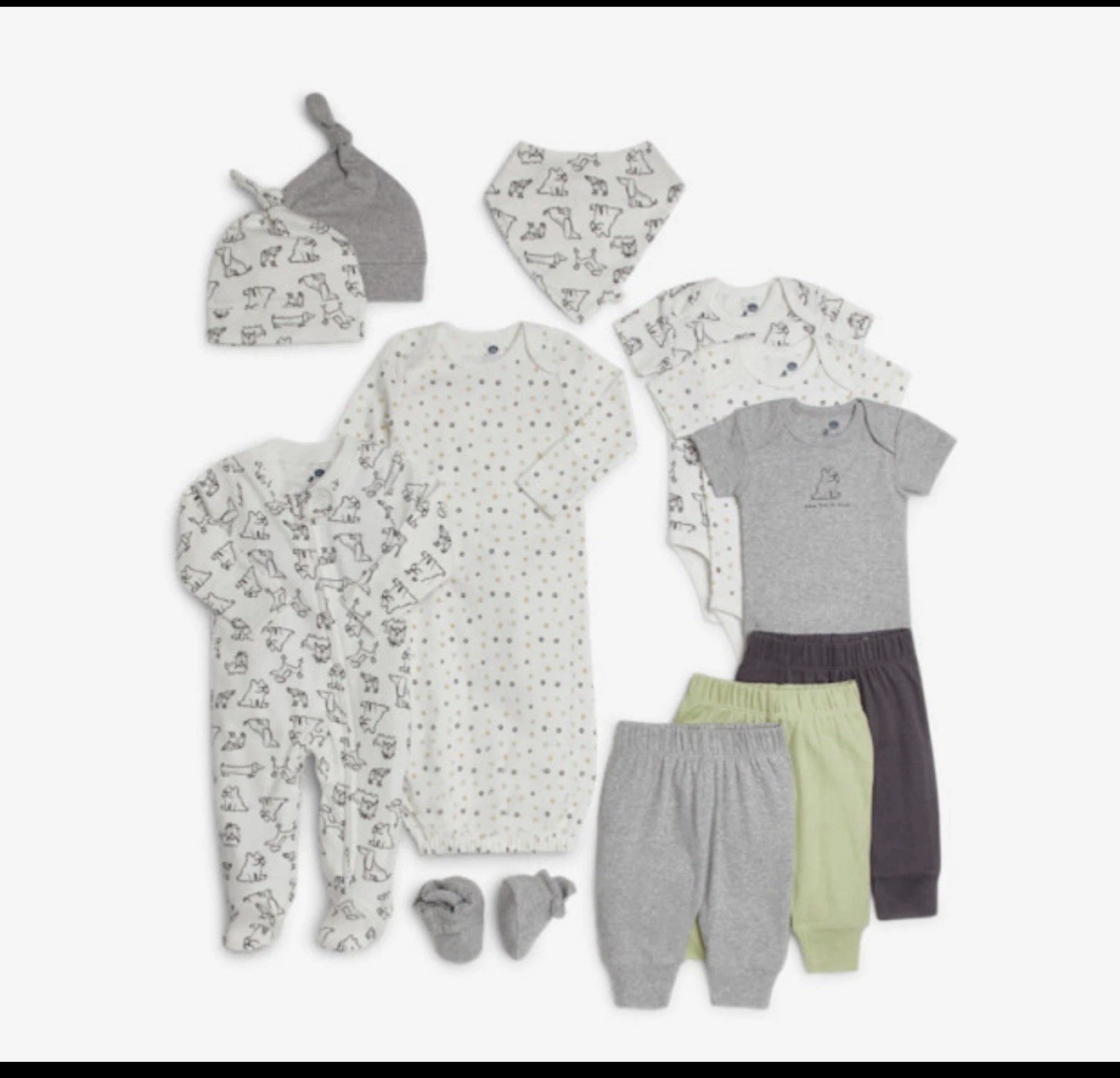Small Story 12 Piece Essentials Layette Gift Set 0-3months M￼onths Crazy Dogs