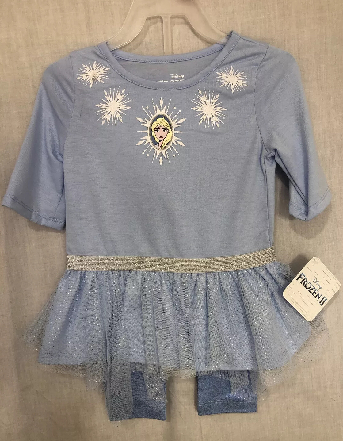 Frozen 2 Elsa 2-Piece Set – Glittery Leggings & Top – 2T – NWT