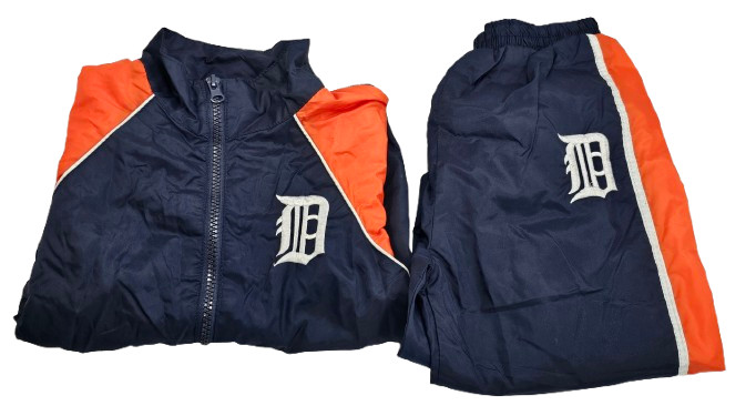 Detroit Tigers Jacket and Pants Set Nylon Outfit Youth Size 7 Warm Up Track Suit