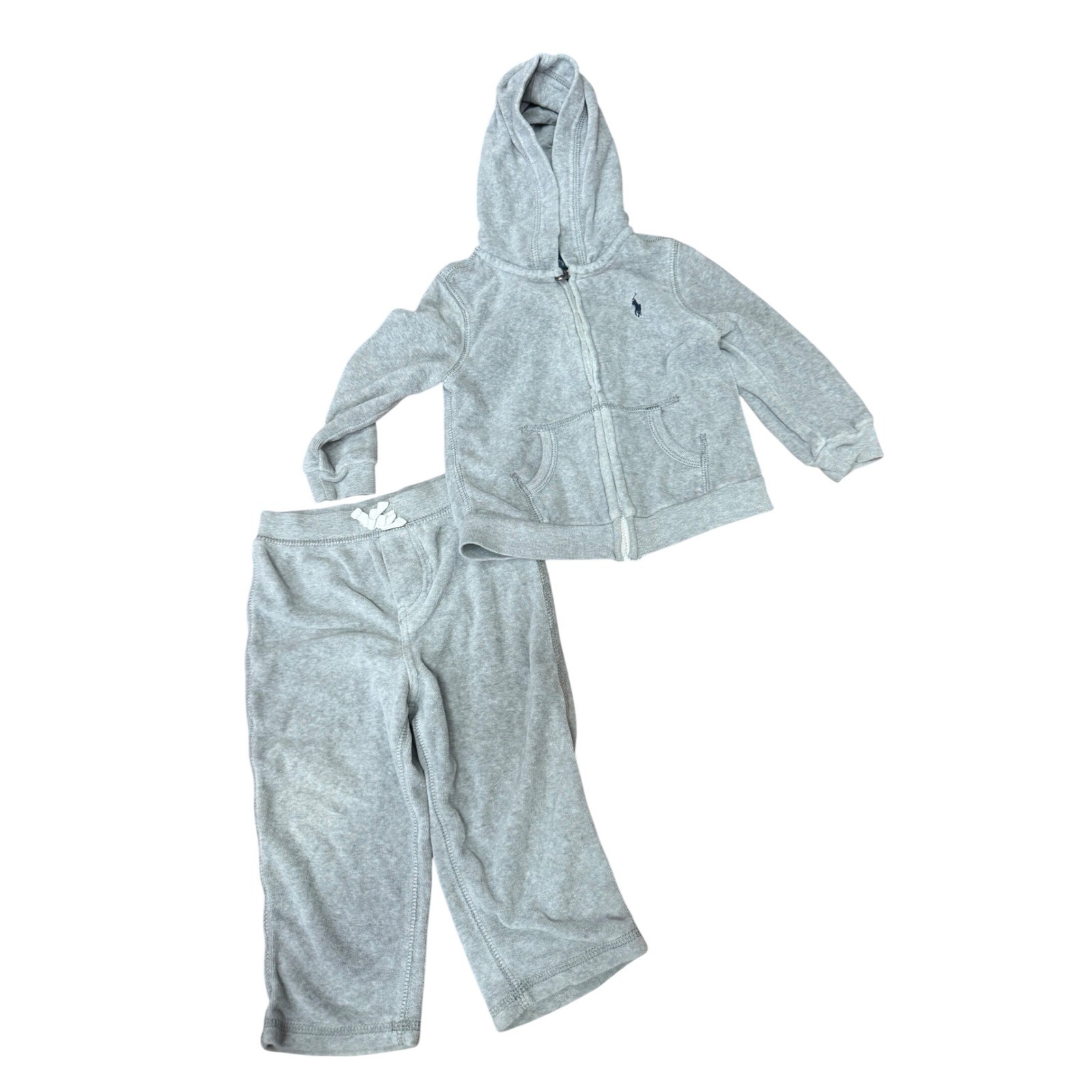 Polo Ralph Lauren Toddler Boys Gray Fleece Hoodie and Sweatpants Set 18M
