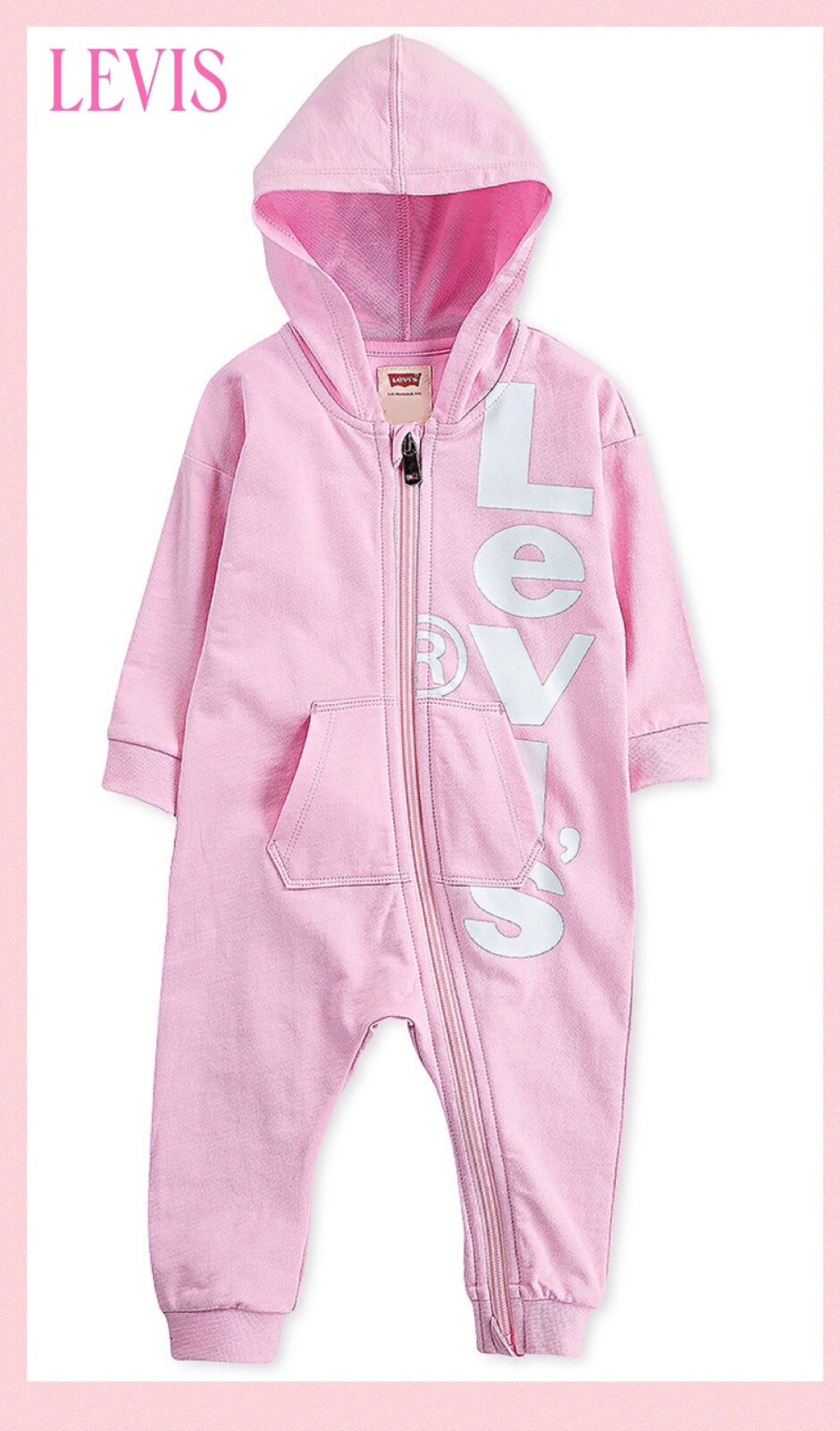 Levi’s Baby Girls Long Sleeve Jumpsuit Size 3 Months(Pink)