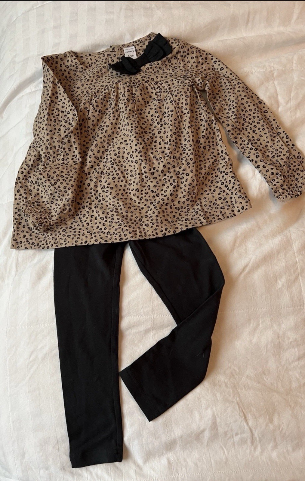 Carter’s Leopard Print Top and Leggings Set, Brown/Black, Size 12 Months 0038