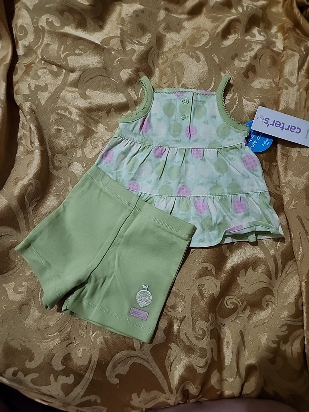 Carter’s Light Green Lemon Tunic Set Size 3month