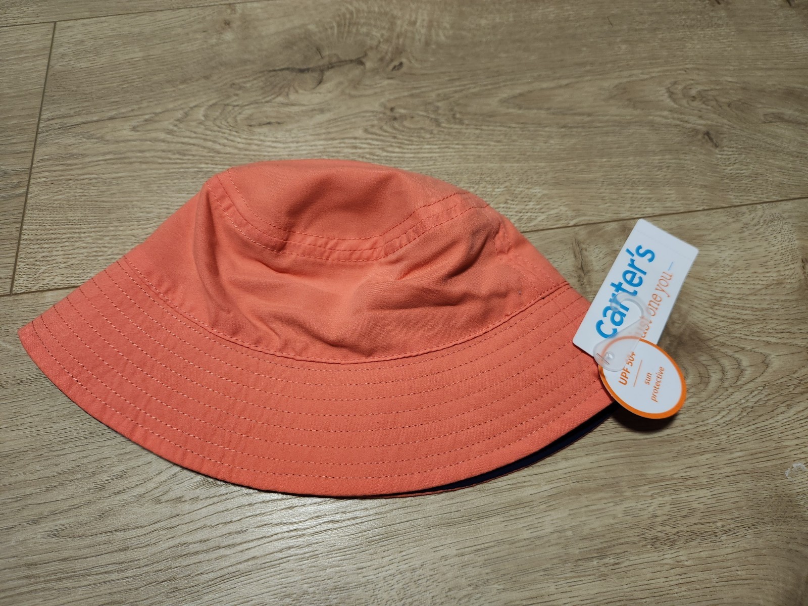 Just One You Carter’s Baby Peach & Blue In Swim Hat Sun Protection 50+ Cap 6-12M