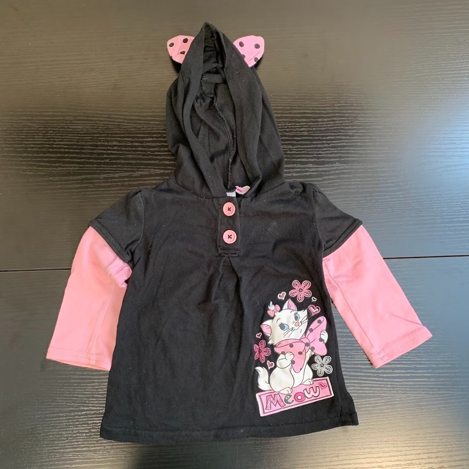 Disney The Aristocats Marie Pink/Black Outfit Set Baby Girl 18 Months