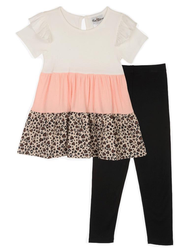 OOPS! NEW Rare Editions Size 12M-18M “IVORY, BLUSH, BLACK” Tiered Top Pant Set