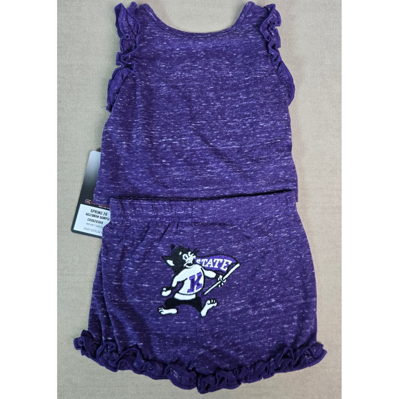 Colosseum K-State Wildcats Infant Girls Purple Space Dye Ruffle Set 6-12 Months