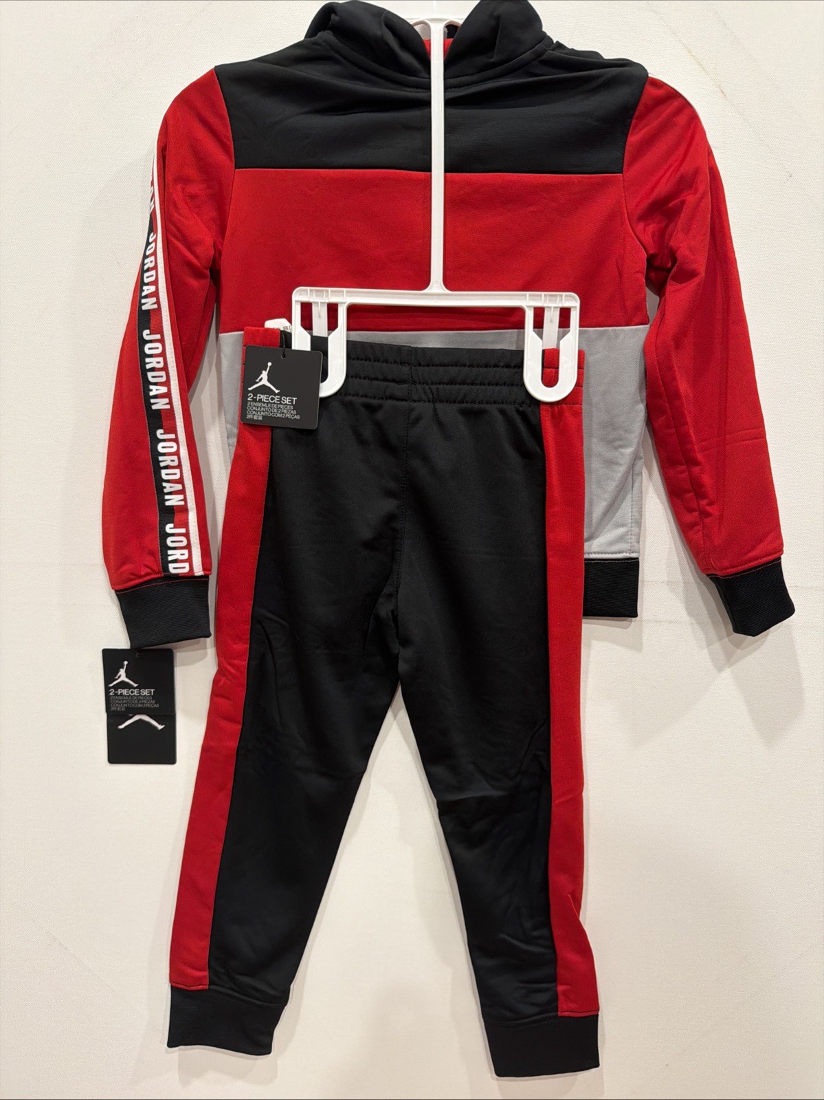 Air Jordan Jacket Pants 2PC Set Red Black 3-4 Years Old NWT