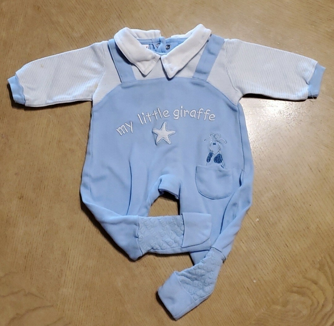 7 pc Baby Boy bundle. Many brands/sz NB-3M foot pajamas, shirts, & suit