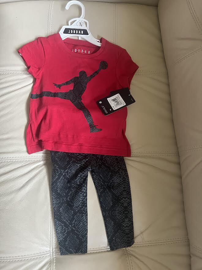 Jordan Babies’ Air Toddler 2-piece Set In Black/Red 05B307-023 NEW with TAGS