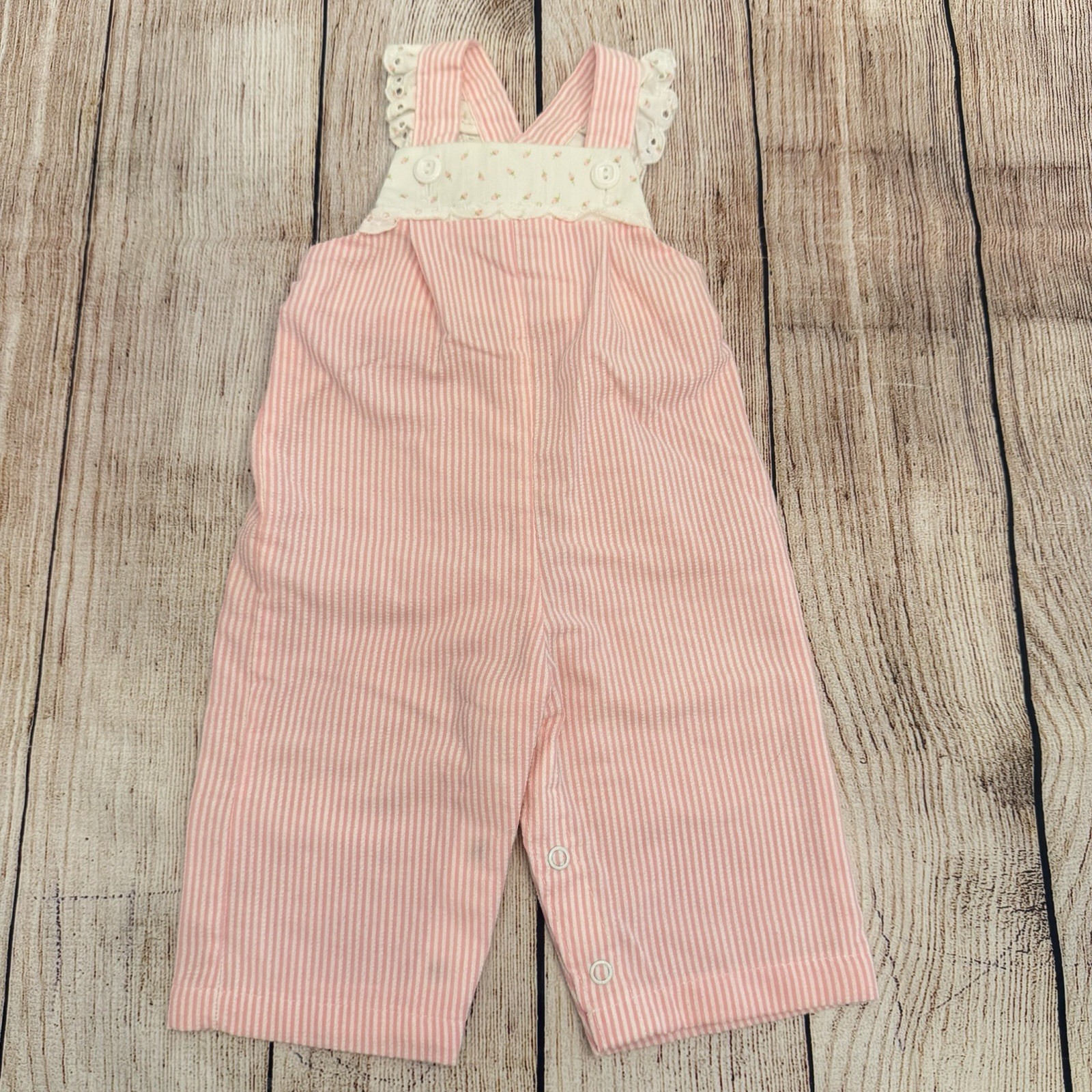 Lot Vintage Baby Girl Overalls Jacket Size 6 12 Months Gingham Mushroom Ruffle