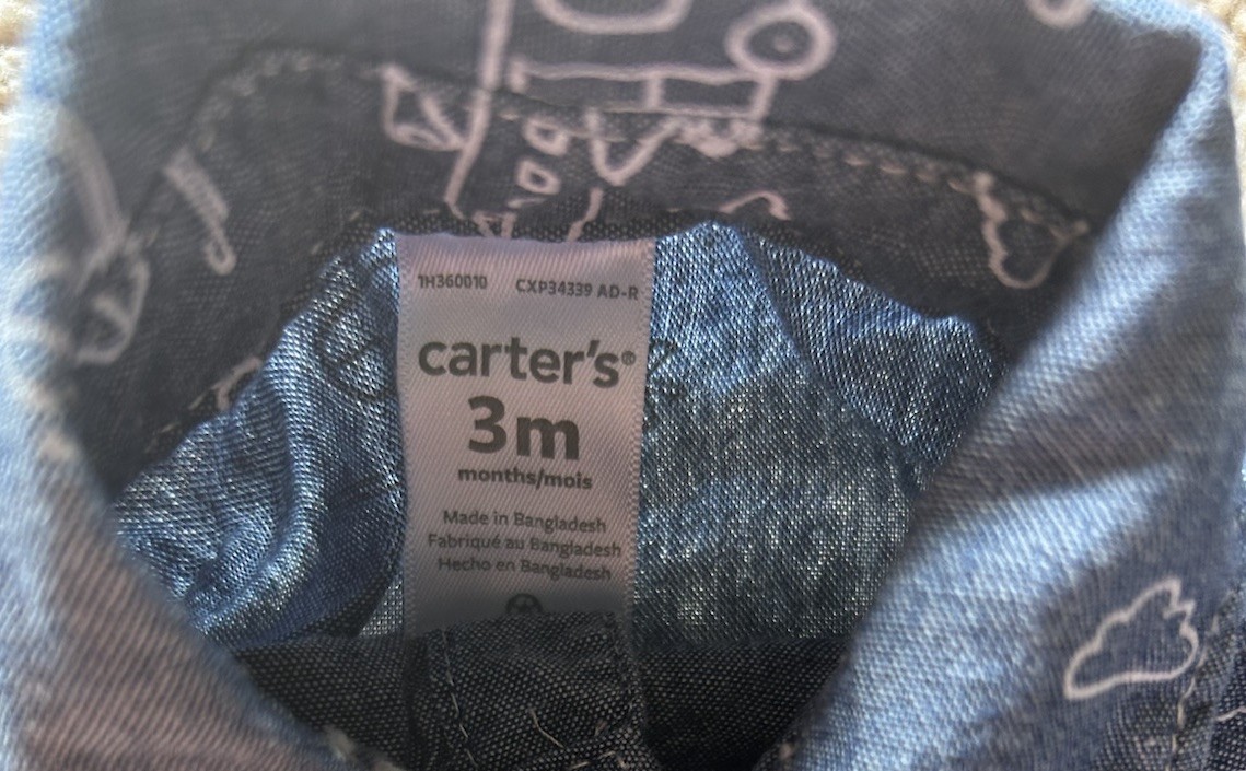 Carters Boys 3 Month Old Blue/ White/ Dark Green
