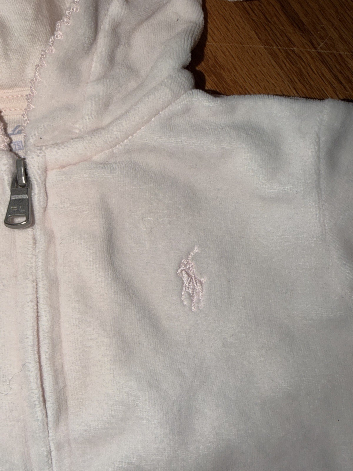 Baby Girls Polo Ralph Lauren Pink Velour Hoodie Pants Tracksuit 9 Months