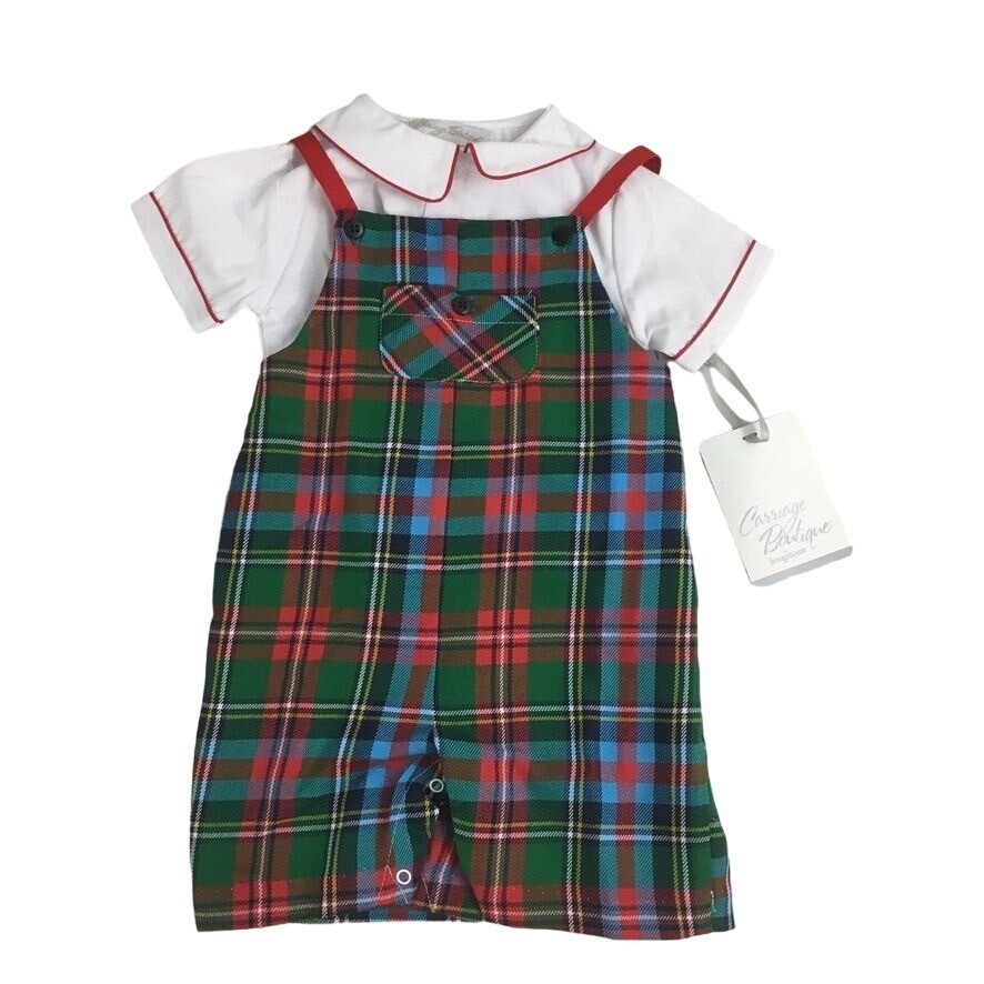 Carriage Boutique Sz 9 M Christmas Holiday Plaid Jon Jon Set NWT