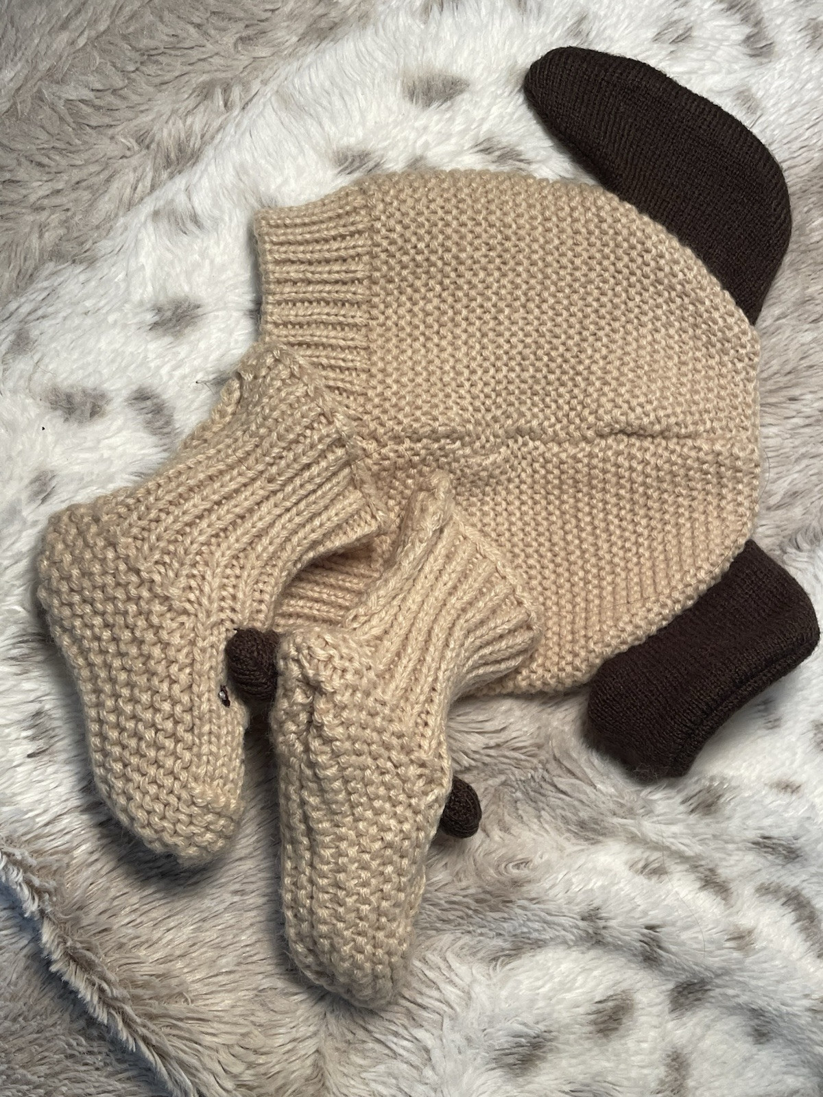 Freddi & Eddie Puppy Doggy Beanie & Booties Set! Newborn-3mos
