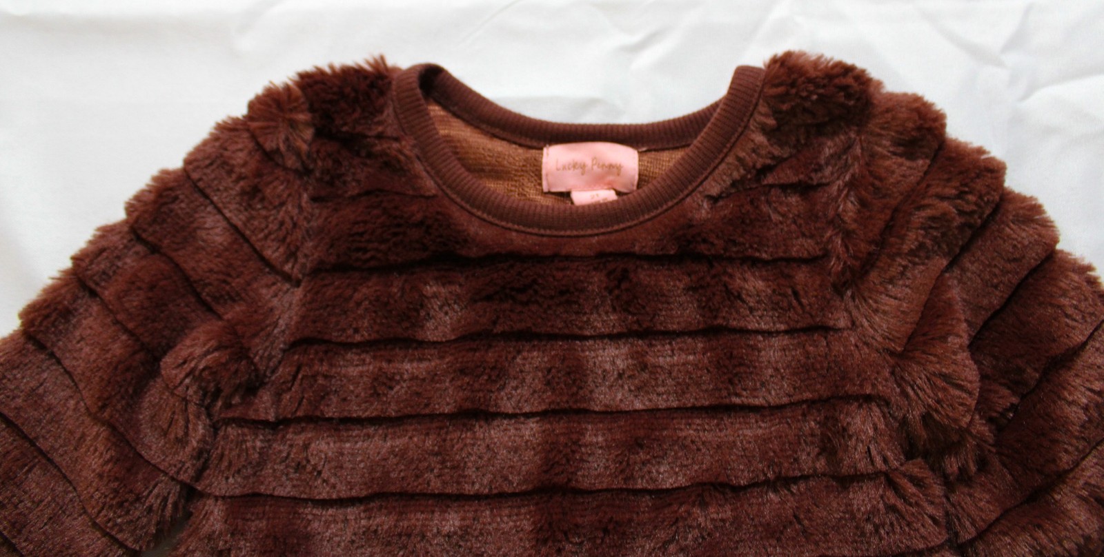 Lucky Penny Toddler Girl’s Fur Top Legging Headband Outfit EJ3 Multi Size 2T NWT