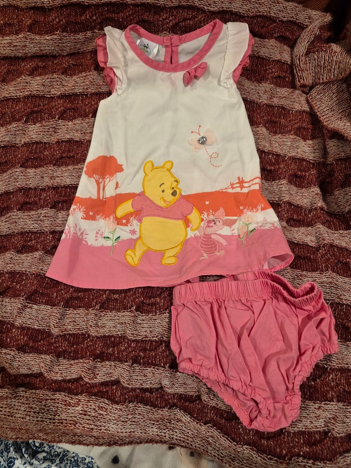 Disney Baby Winnie the Pooh & Piglet 2-Piece Dress & Bloomers Set – Size 6-9 Mon
