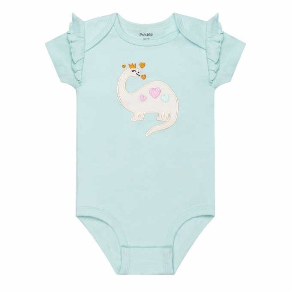 Pekkle Bodysuit and Pants Set Kids 6M Pink Mint New Rainbow Dinosaur 4pc Set