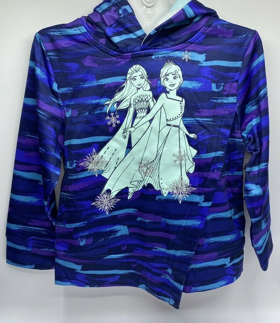 Girls Size 2T Disney Frozen 2-Piece Pant Set Outfit Hooded Shirt Elsa Anna