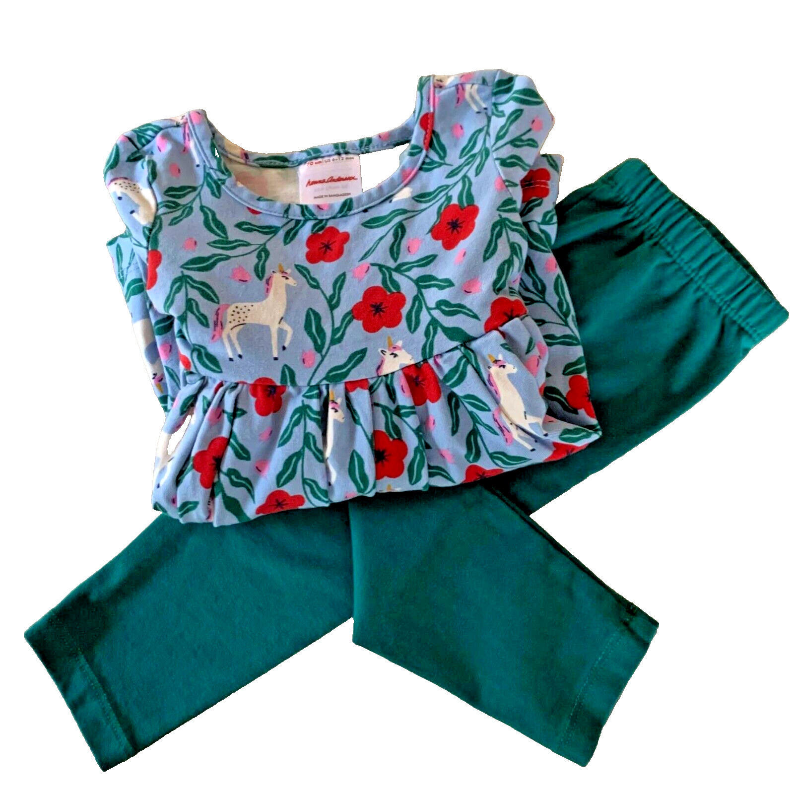 Hanna Andersson Unicorn Skater Dress & Leggings Set. Size 6–12 Months, 70 cm