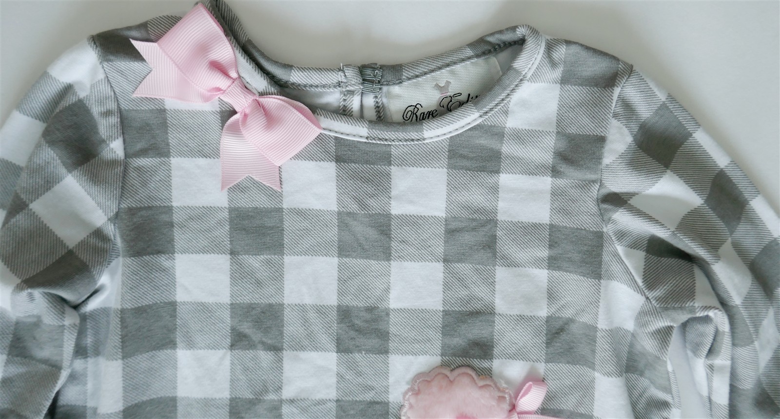 NWT Rare Editions SET Pink Poodle Fifi Gray Check Tunic+Polka Dot Pants 18 mo