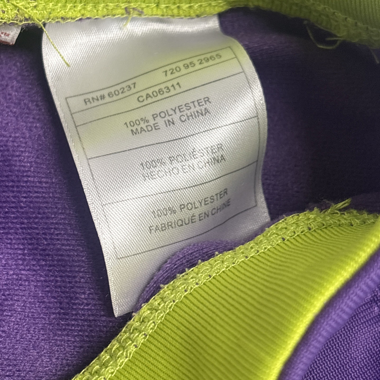 Puma Tracksuit Girls Full Zip Jacket Pant Set 4 T Purple Green Pockets On Jacket