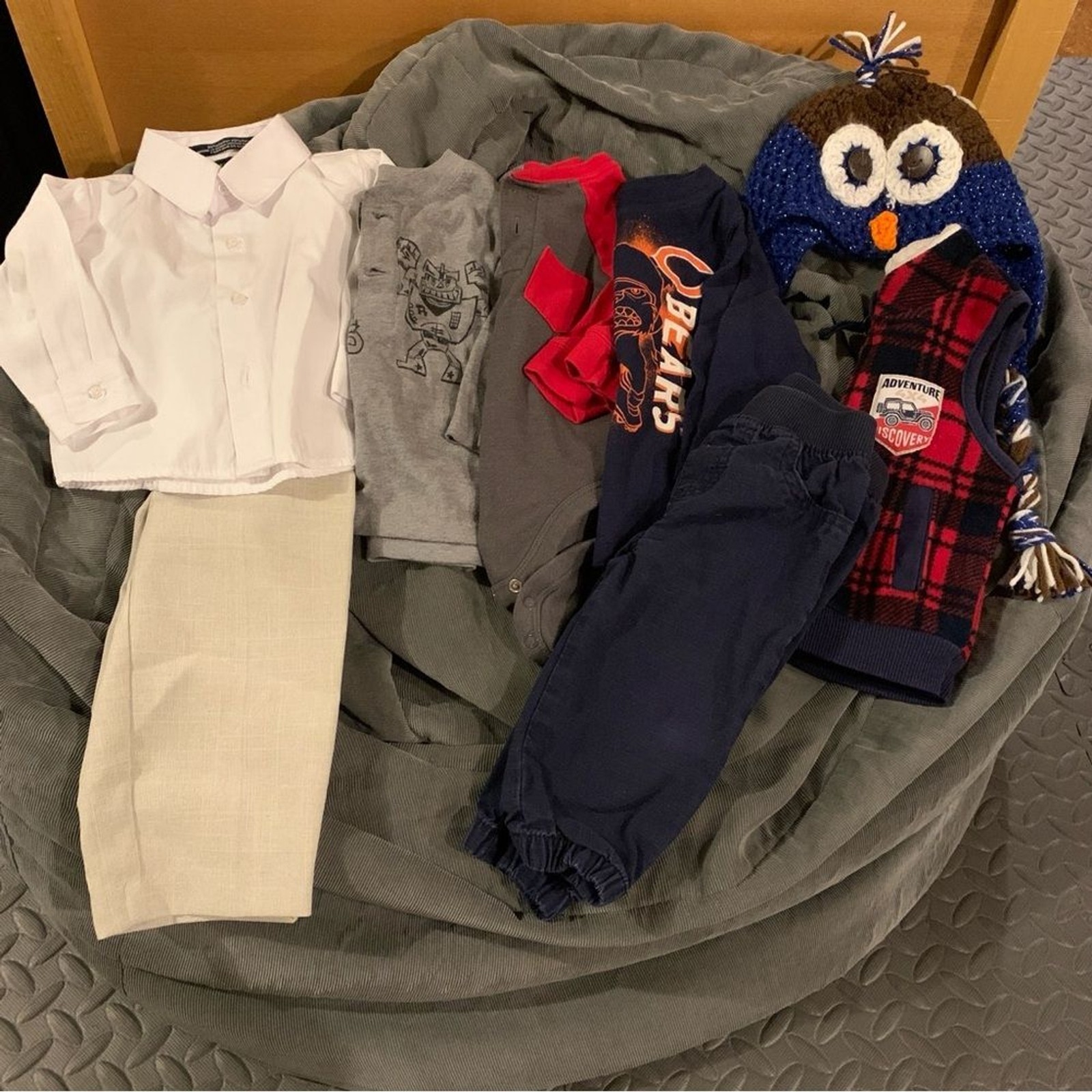 Winter Clothing Lot Boys Size 12 Months Dress Shirt Pants Vest Hat Bodysuit
