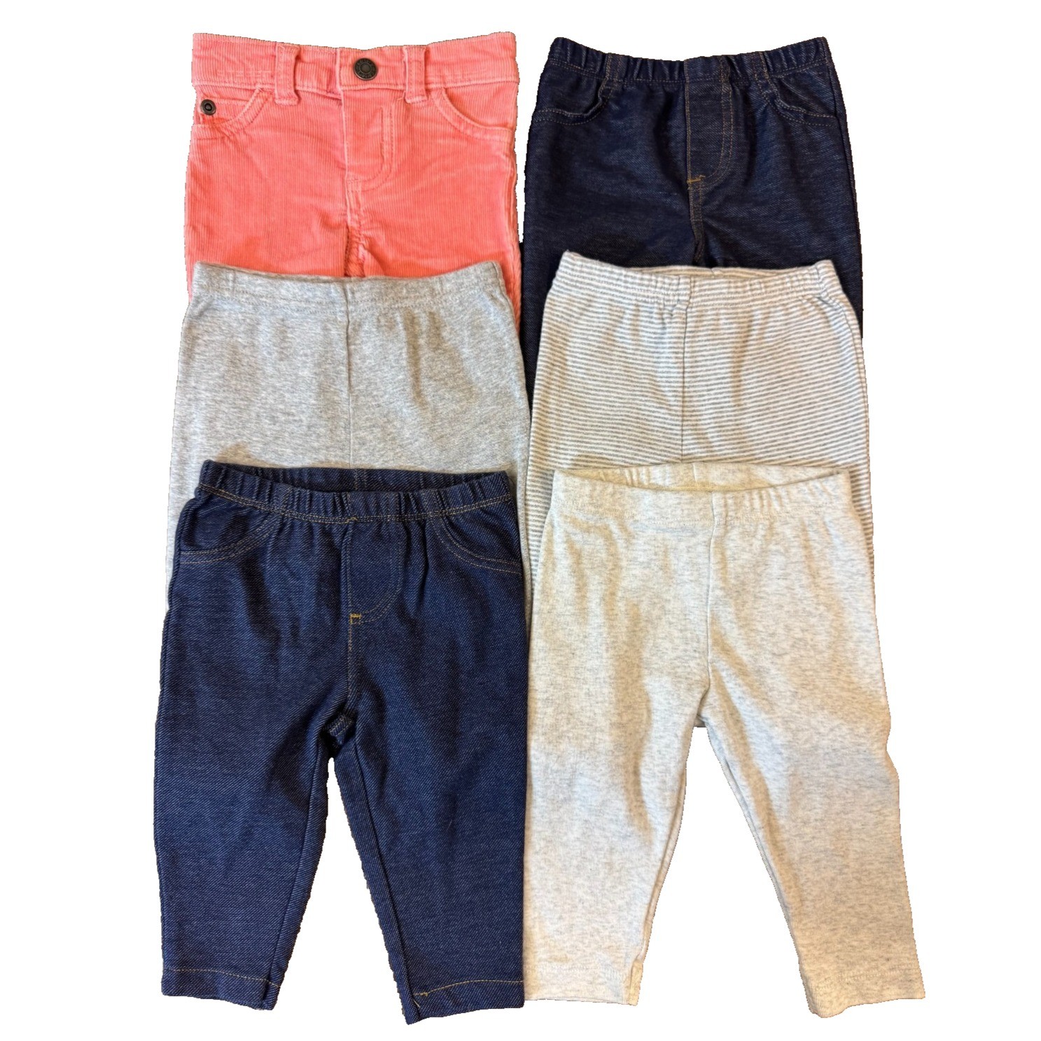 Carters Baby Girl 6 Months Leggings Jeggings Pants Cords Jeans Solid Clothes Lot