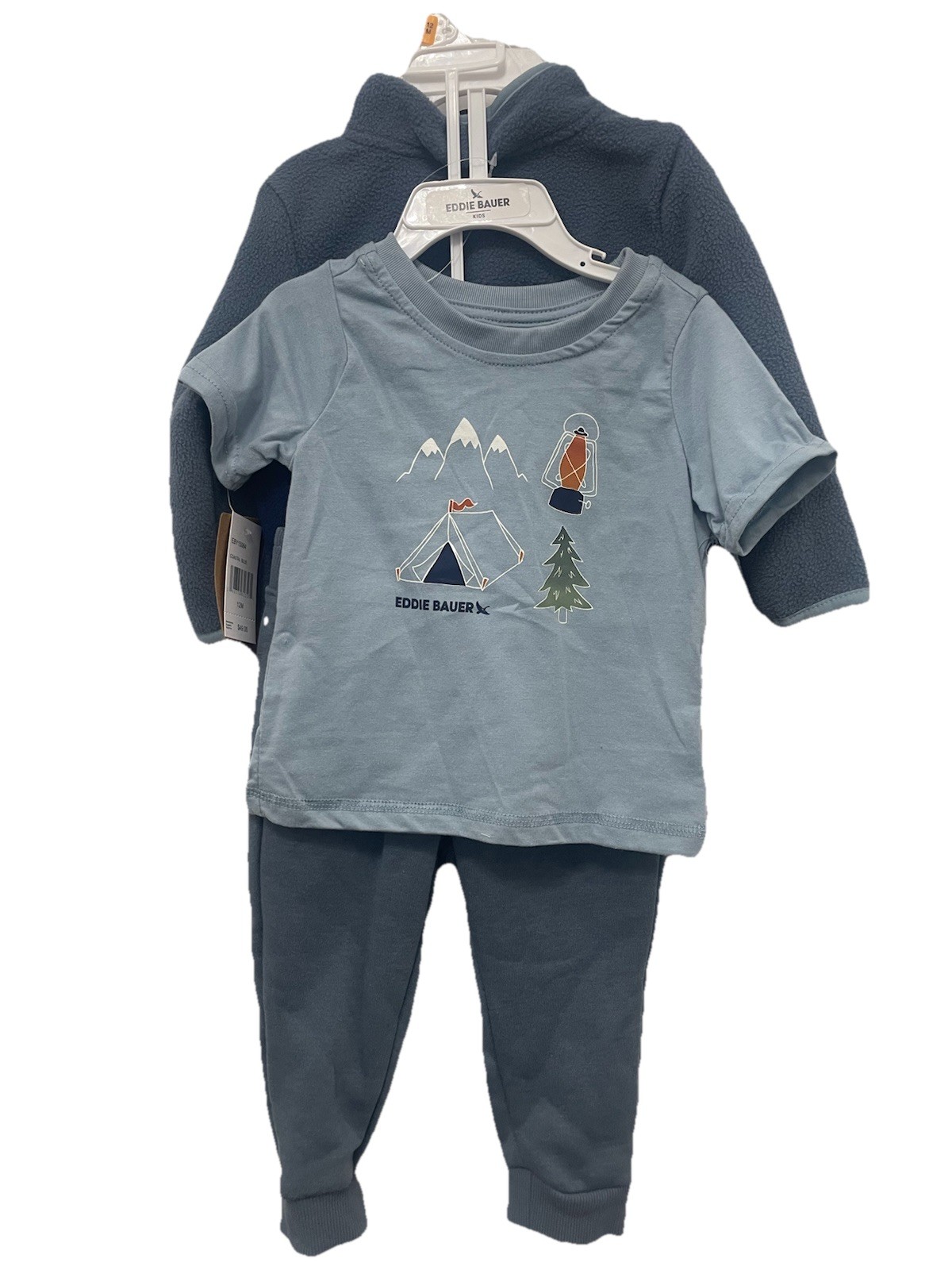 Boys Multi-piece Fleece Set in coastal blue by Eddie Bauer. Size 12 months