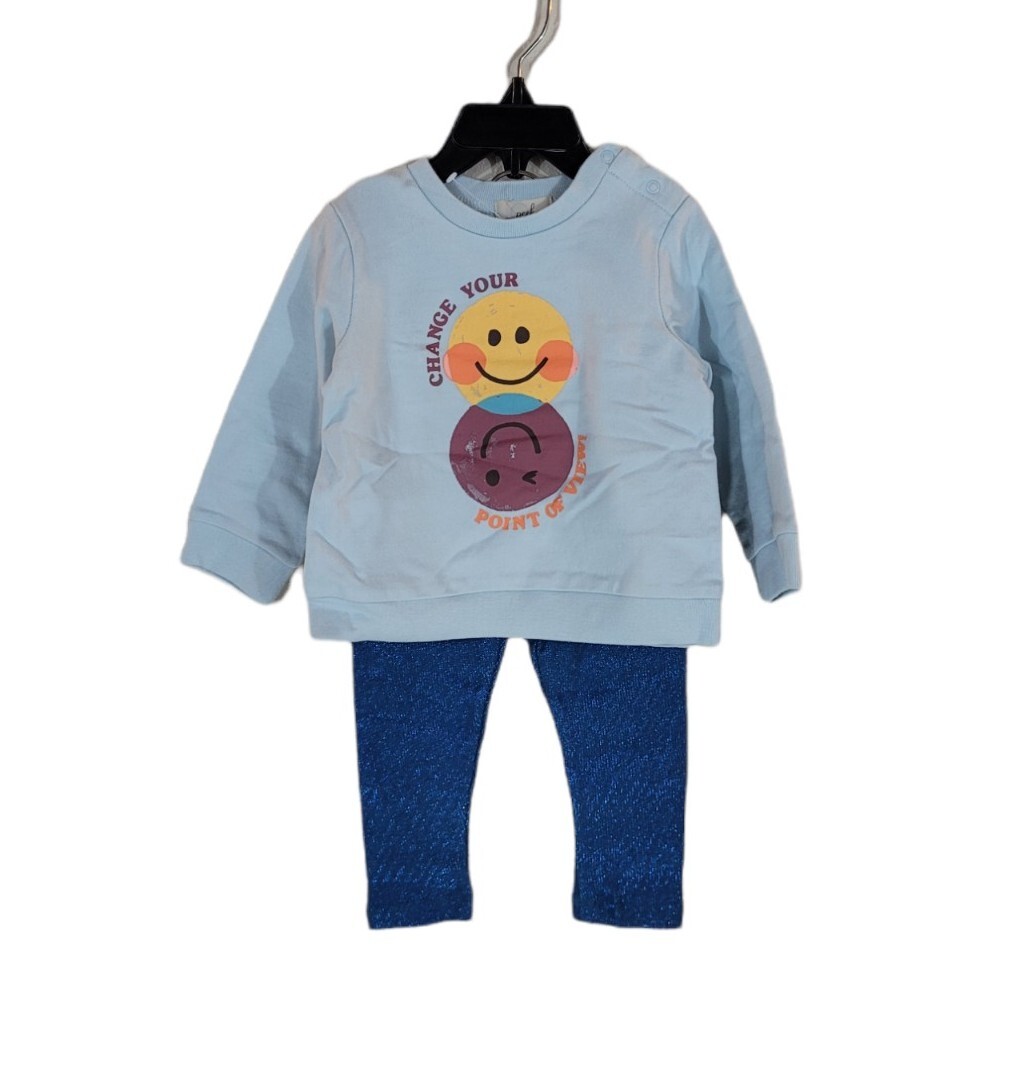 NWT PEEK 6-12 M Blue “Change Your Point Of View” Sweatshirt Pant Set Infant $52