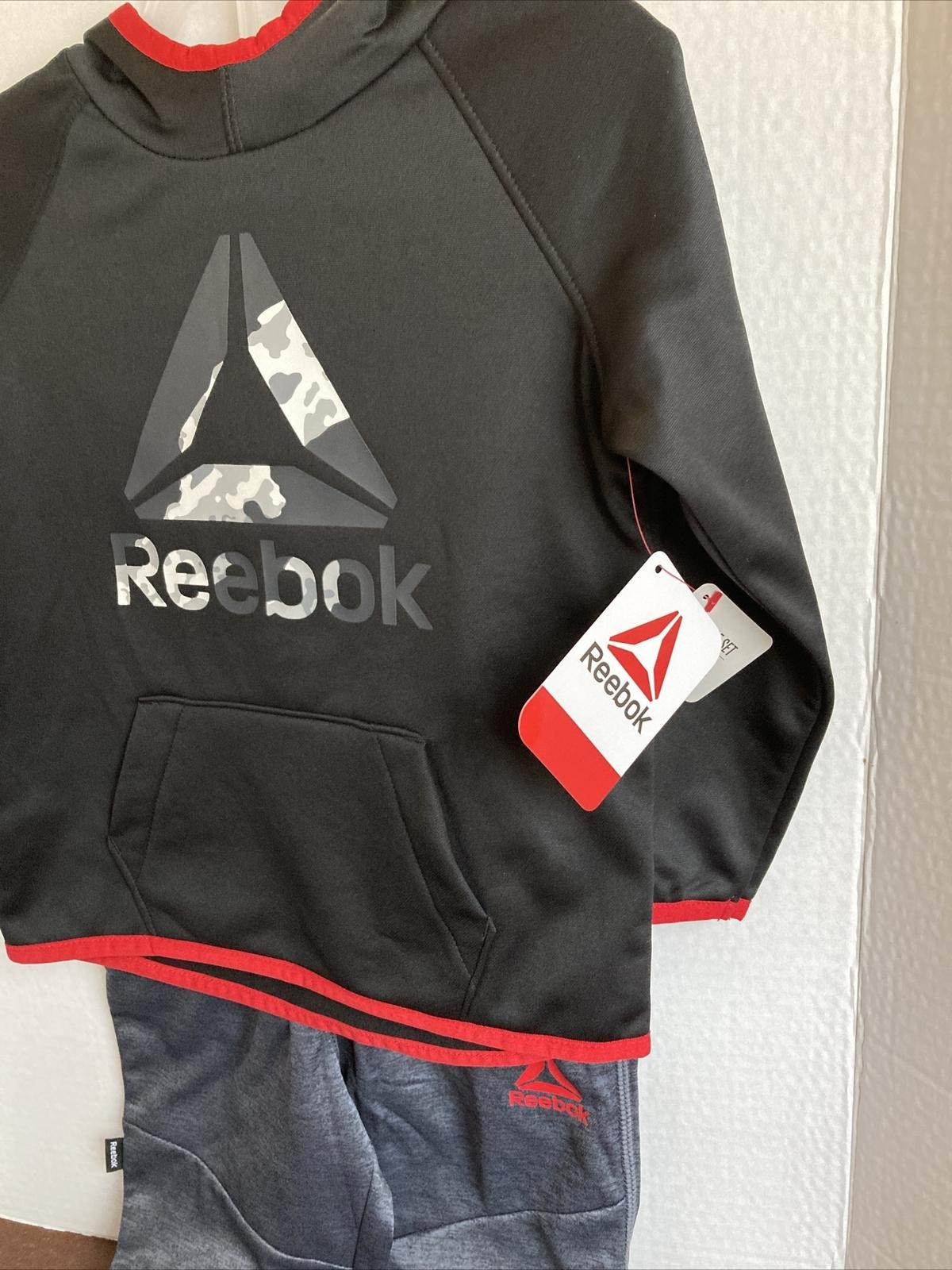 Reebok sweatshirt & joggers Hoodie 2 Piece Set Fleece Sweat Pants+top Sz 2T