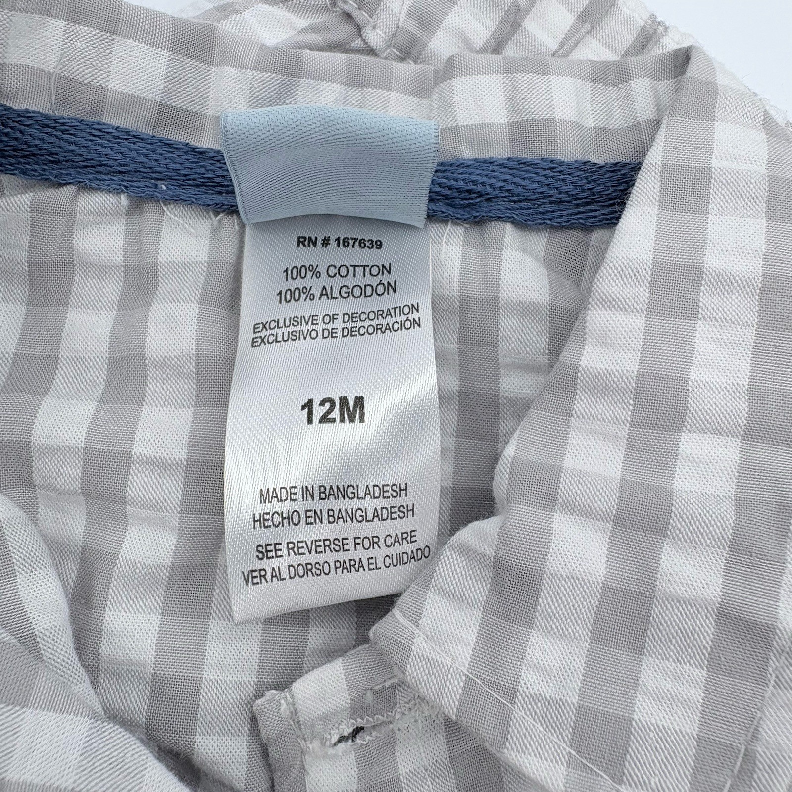 NWOT Little Lad 3pc Gray Checkered Summer Outfit With Hat Pockets Lightweight