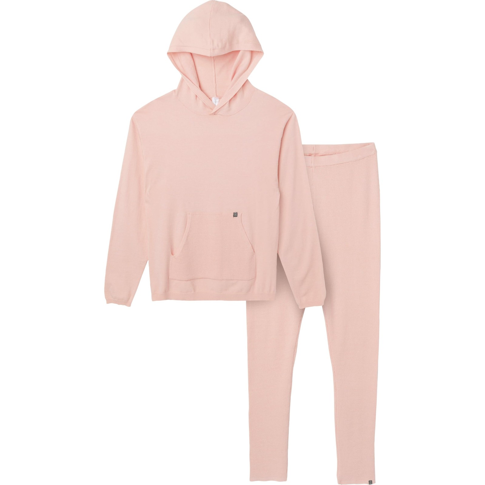 Baby Girls’ Mommy and Me Hooded Waffle Sweater Knit Top and Legging Set, Pink…
