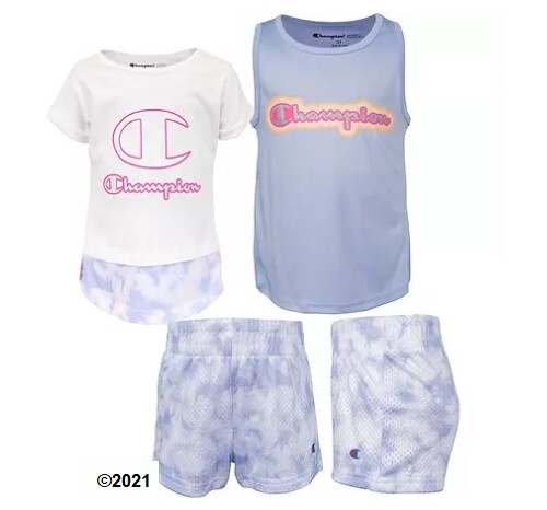 Champion Girl Toddler 3-Piece White/Land Ice Tie-Dye Set Size 3T