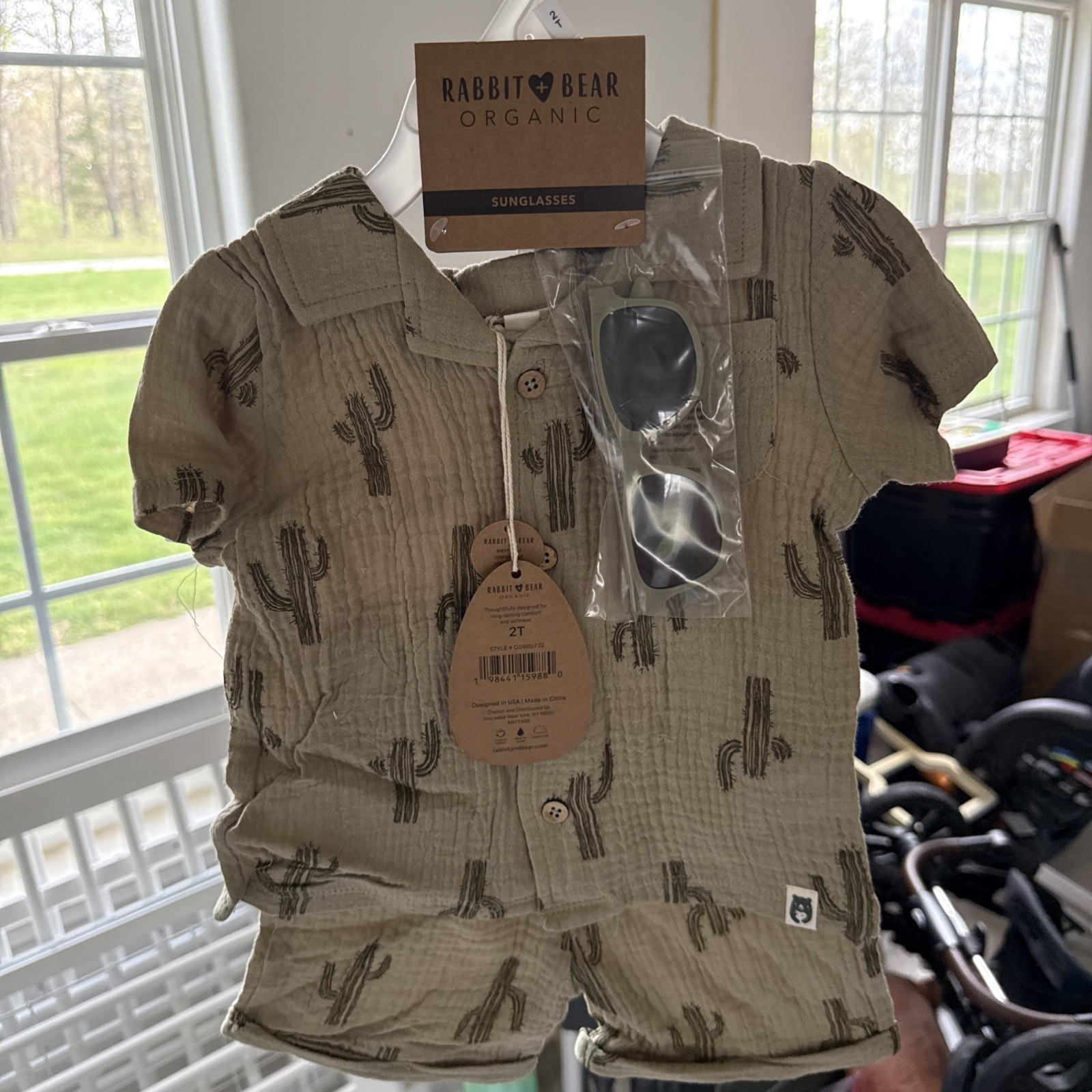 Rabbit and Bear Organic boy’s 2T summer time t-shirt and short set
