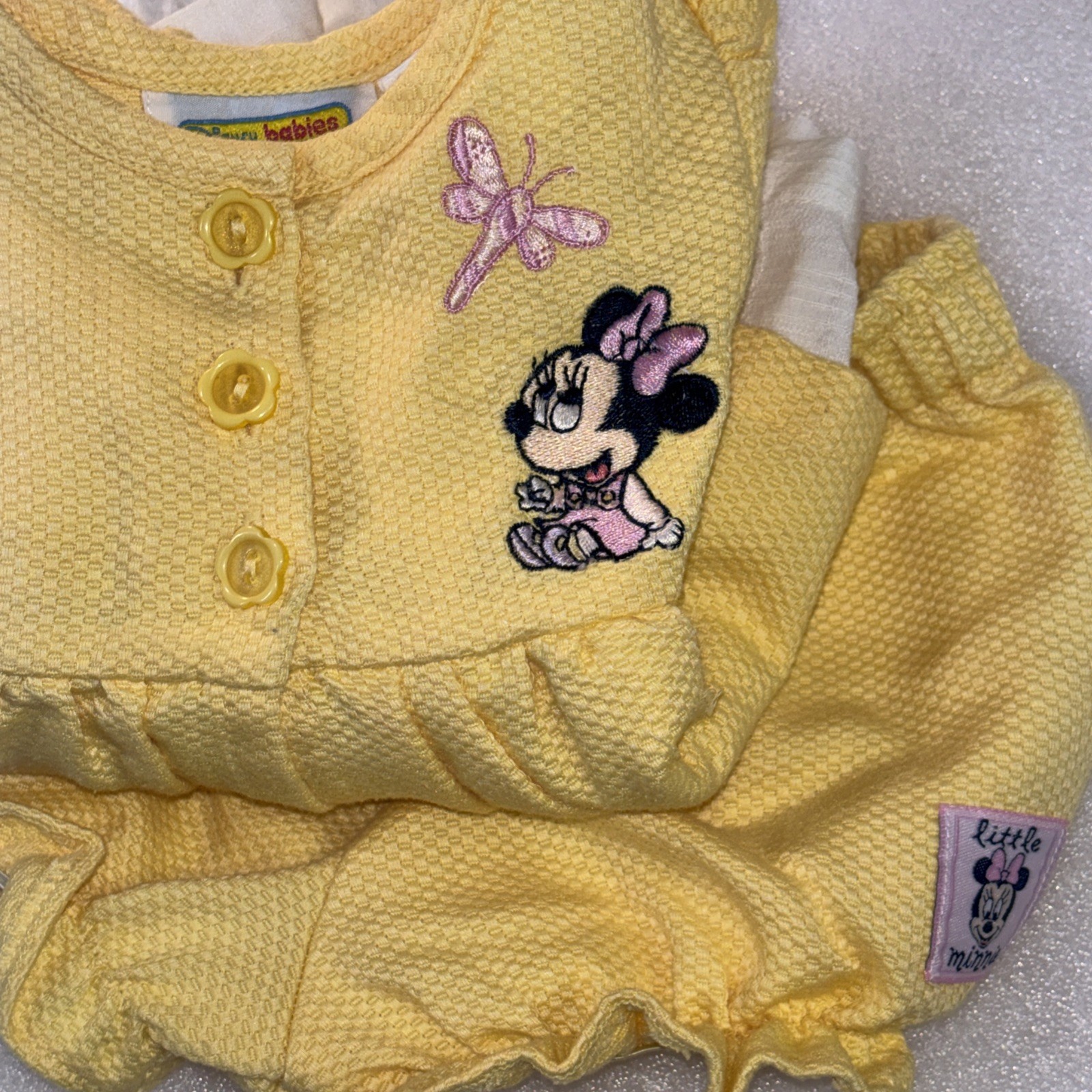 Rare Disney Babies 1980s Vintage baby Mickey Mouse 3-6 Mo 2 Pc Dress/bloomers