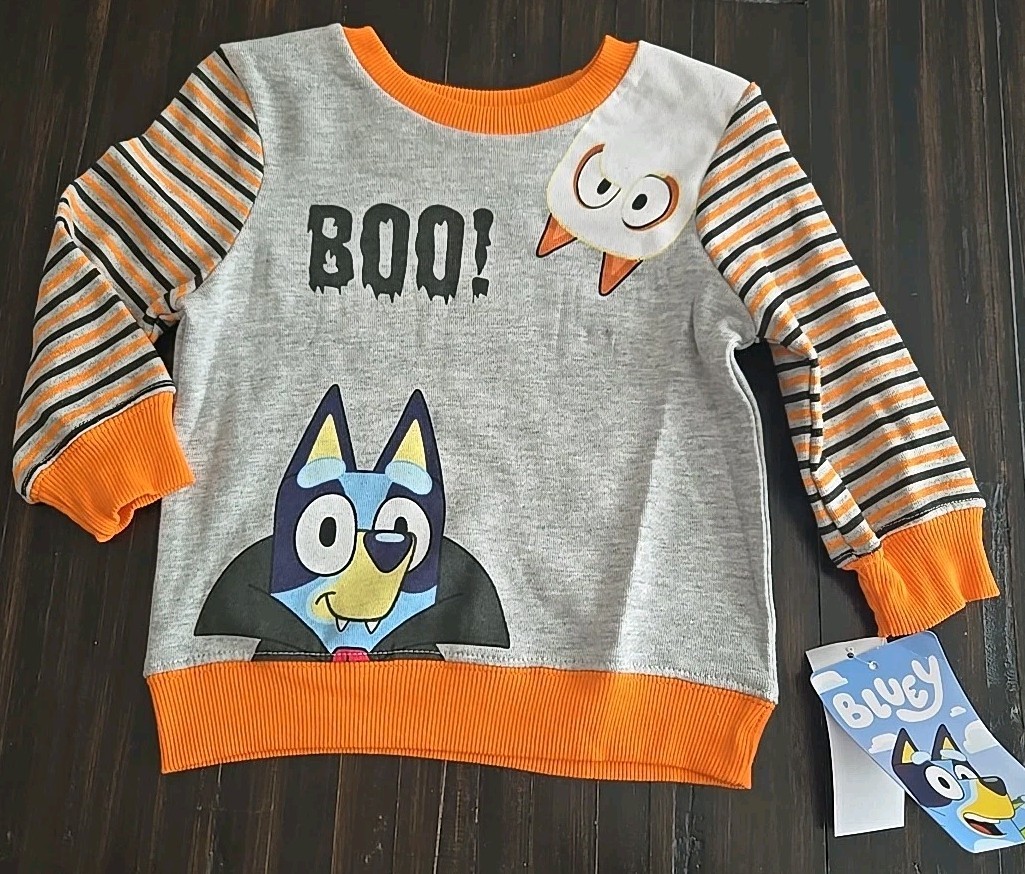 Bluey BOO! Halloween Outfit 2pc Sweatshirt & Pants Set Size 2 Toddler NWT