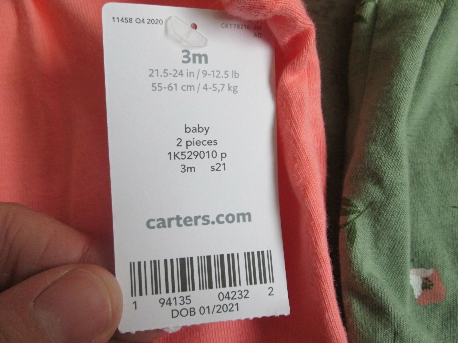 NWT Carters 3 month Set Baby Girl Coral Pink Tank Top w/Pants Ruffle Suit Floral