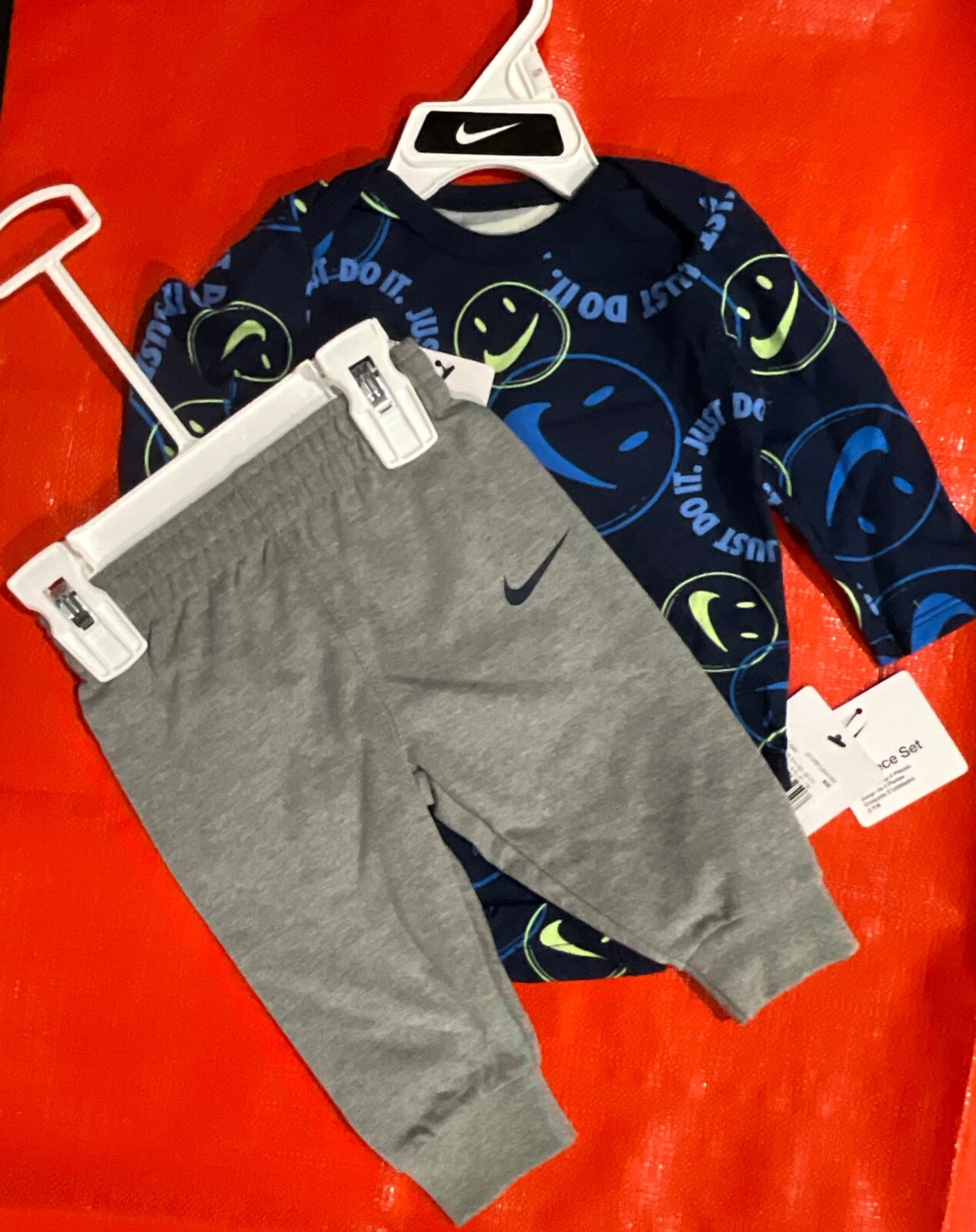 New Boy’s 2pc Nike Just Do It blue gray set Size 6 months