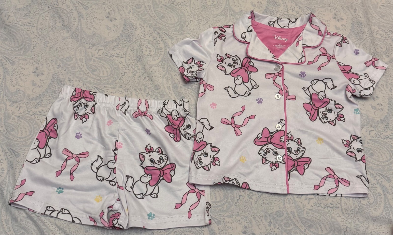 Marie The Aristocats Toddler Button Down Pajama Set