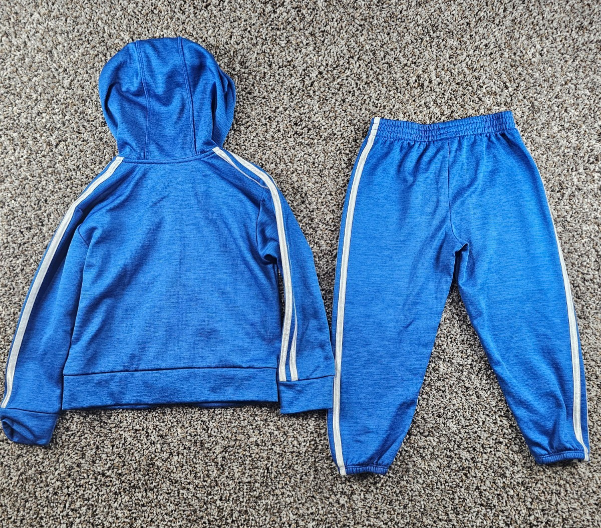Adidas Toddler Boys Sz 4T Tracksuit Sweat Suit Set Blue White Athletic